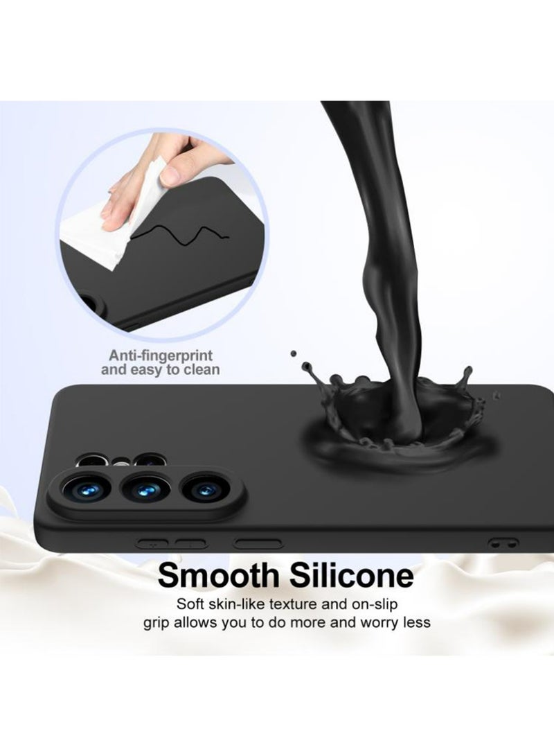 سامسونج S26 فوق الحالة غطاء, لون نقي غطاء بسيط,دعم الحلقة المغناطيسية, رقيقة رقيقة السائل السيليكون لينة المطاط هلام TPU الكاميرا كاملة حماية المضادة,ملحقات الجوال الأسود - view 5